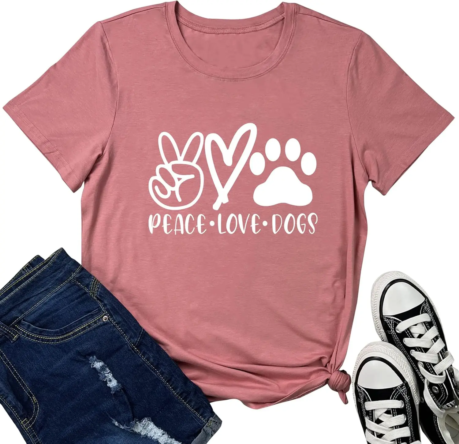 LOOKFACE Dogs Graphic Tees for Women Teen Girls Tshirts Men Women Clothes Oversized Cotton Tees