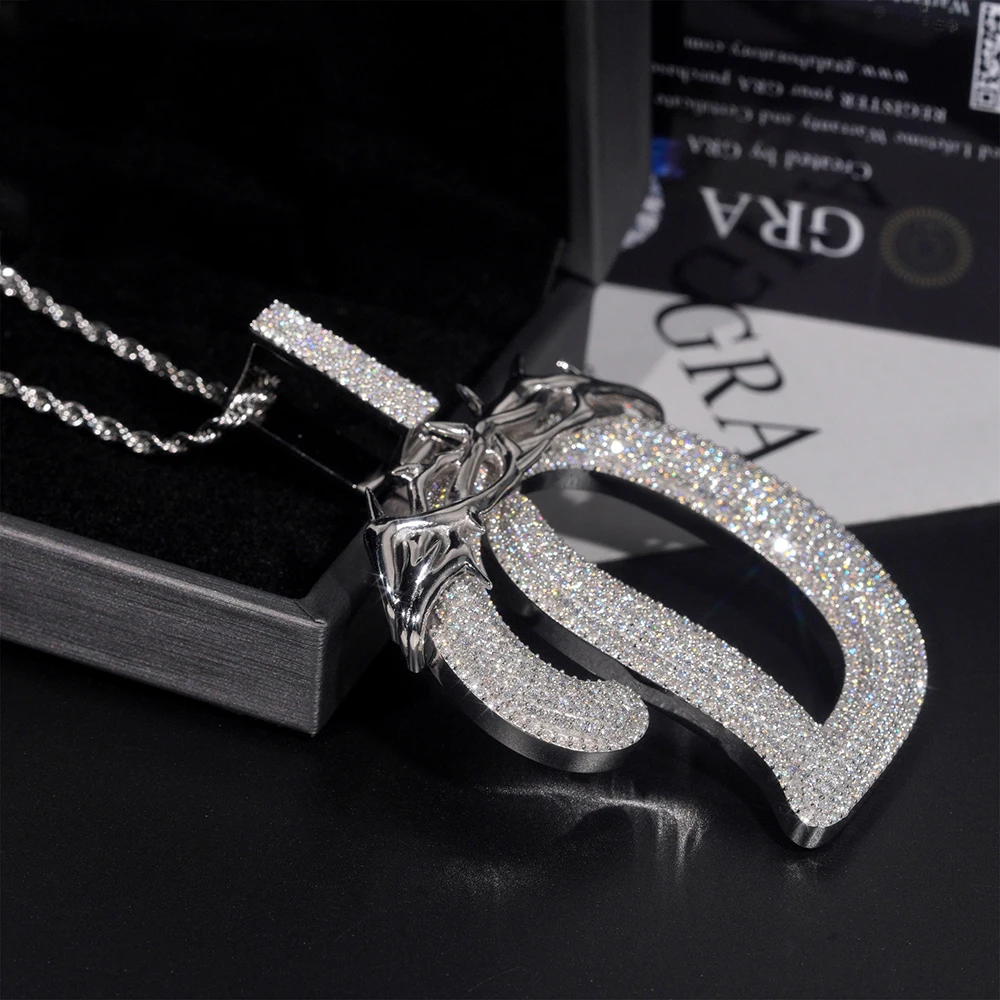 Personalizza lettera VVS Moissanite pendenti S925 argento ghiacciato per uomo donna gioielli Hip Hop passa Tester di diamanti con GRA