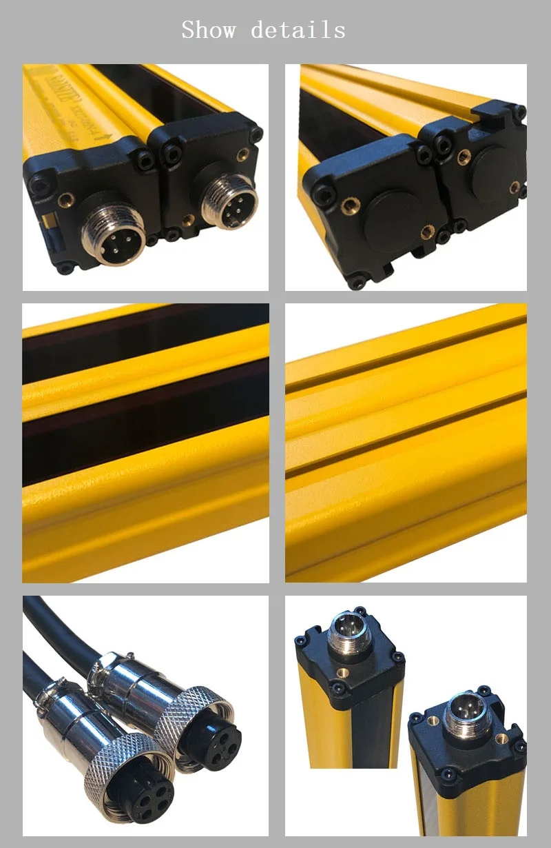 Licht vorhangs ensor schalter, Sicherheits licht gitter Sicherheits gerät, Schützen Hand-Infrarot-Sender-Empfänger, NPN,20mm, 6 Balken, DC 24V – Detail 8