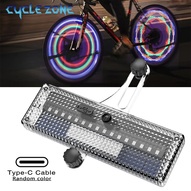 

Solar Bicycle Wheel Spoke Light Rechargeable Smart Sensing Bike Rim Decor Light Induction Colorful Cycling Lamp for Night Riding