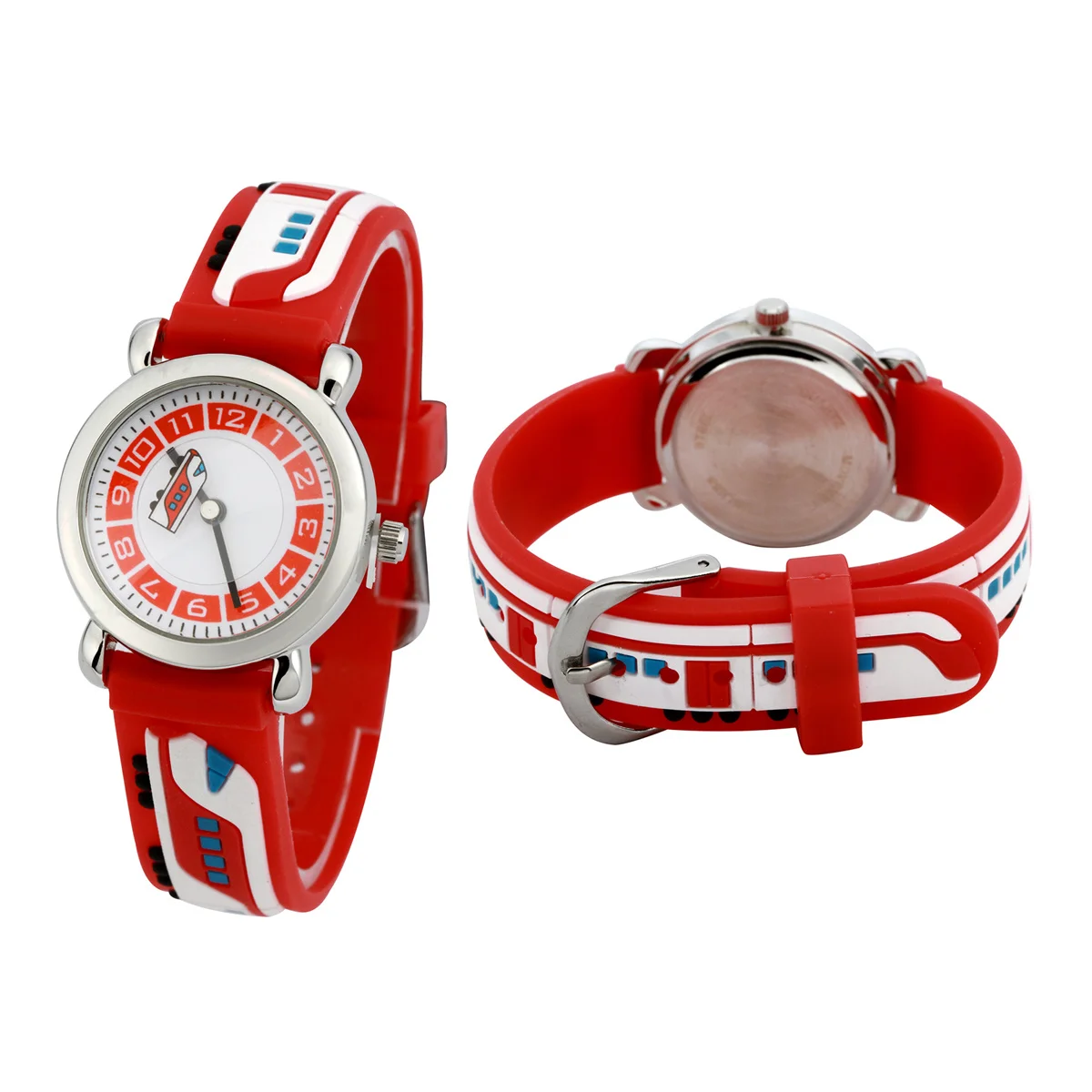 1Pcs Creative Watch Red 3D Cartoon Waterproof Silicone Band Accurate Quartz Movement Comfortable Wear Gift