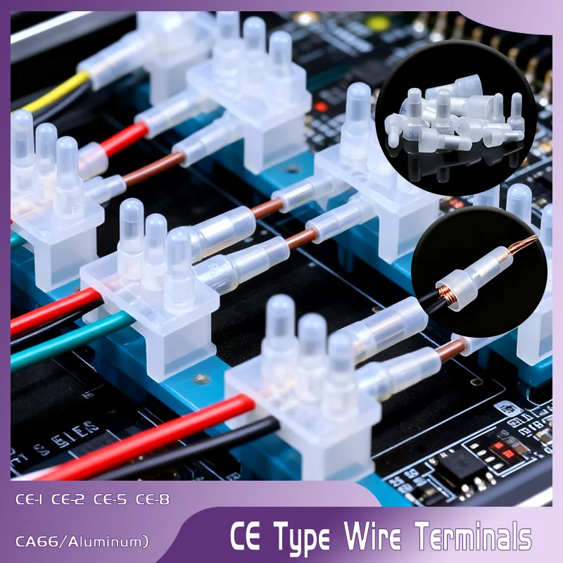 Nylon66 Closed End Caps 10-1000pcs CE-1/2/5/8 Wire Connectors Crimp Terminals for Car Audio Cable Splice Insulated Electric