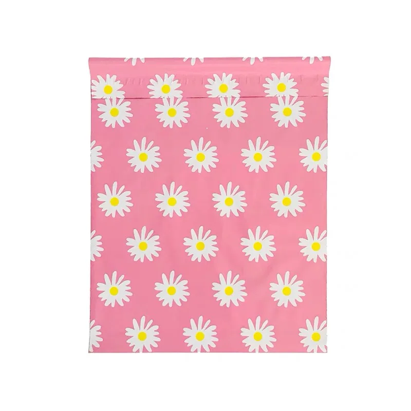 50PCS Envelope Thicken Poly Clothing Mailing Bags Fruit Flower Printing Courier Storage Bag Waterproof Plastic Express Pouch