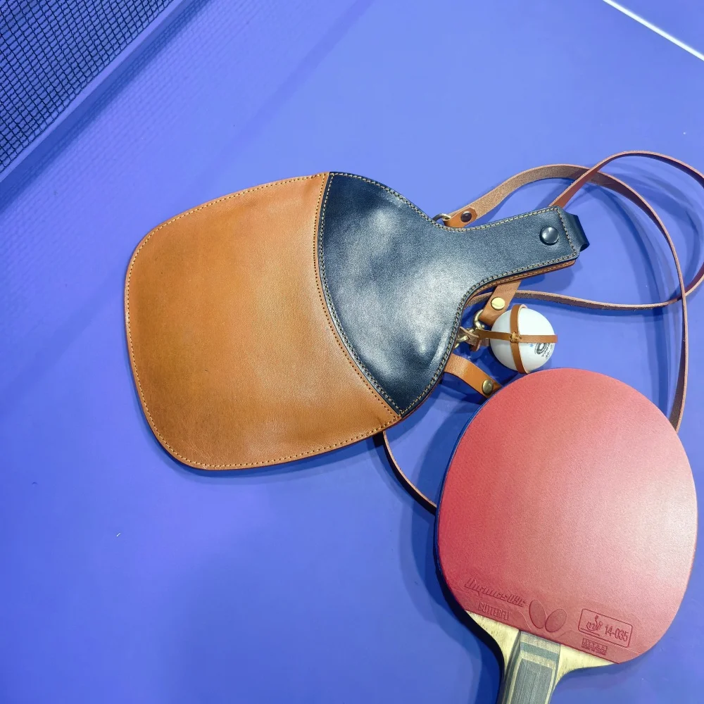 Leather table tennis racket cover Carrying a shoulder bag Ping Pong Paddle Cover leather