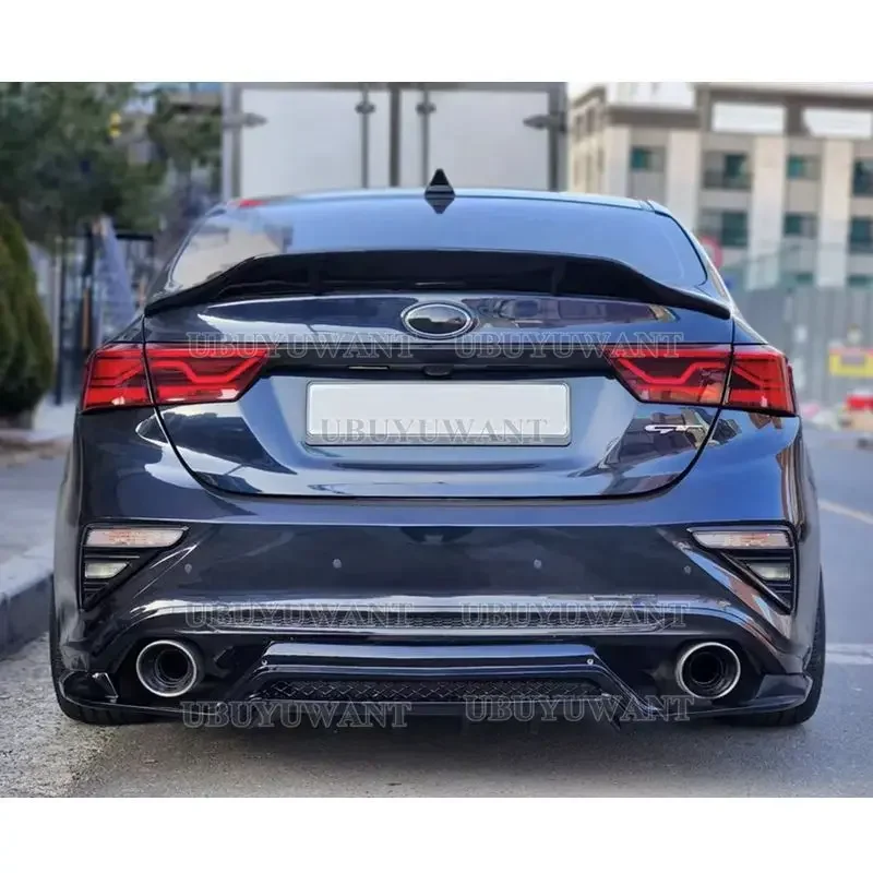 UBUYUWANT Carbon Fiber R-style Car Rear Trunk Spoiler Lip Wing Guard For Kia Cerato Forte Sport GT 2018 2019 2020 2021