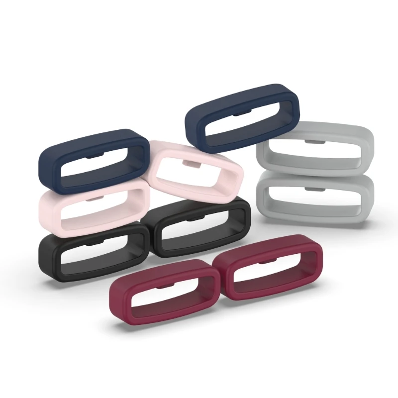 10pcs Silicone Fastener Ring 18mm / 20mm / 22mm Wristband Keeper Smartwatch Strap Retainer Holder Replacement Accessory