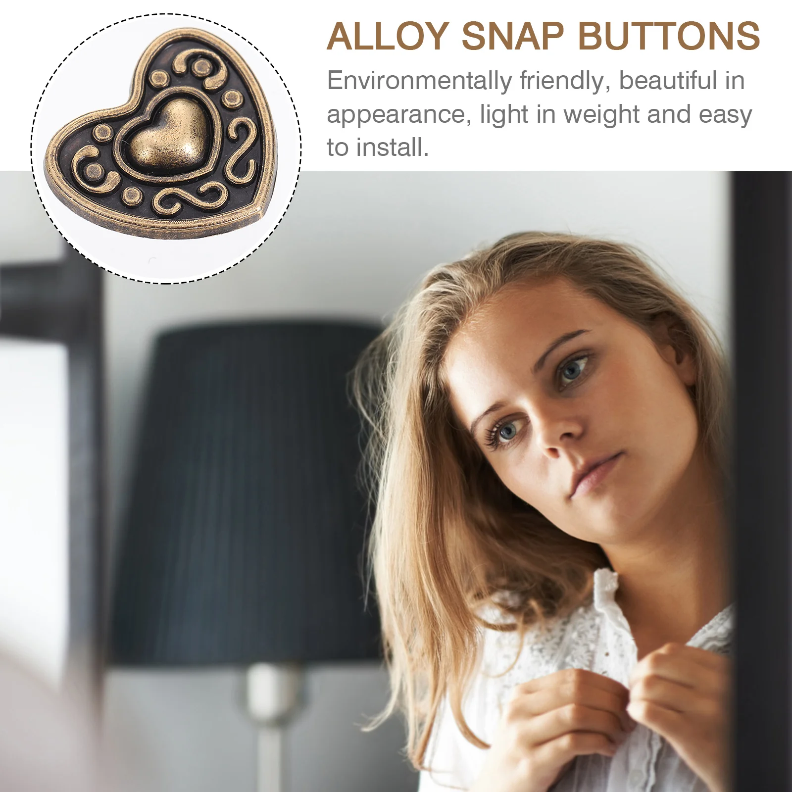 

20Sets Zinc Alloy Button Fasteners Clasp Button Retro Buttons High Quality Material Exquisite Appearance DIY Crafts