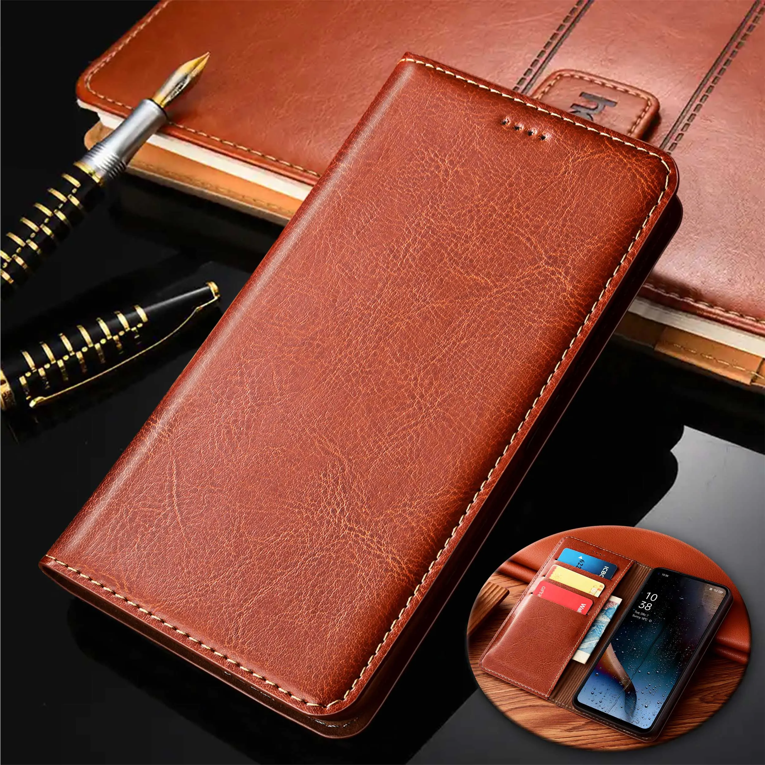 For Ulefone Armor 19 19T 21 22 23 24 25 25T 26 27 27T 28 29 30 33 34 Pro Plus Ultra Crazy Horse Pattern GenuineLeather Flip Case