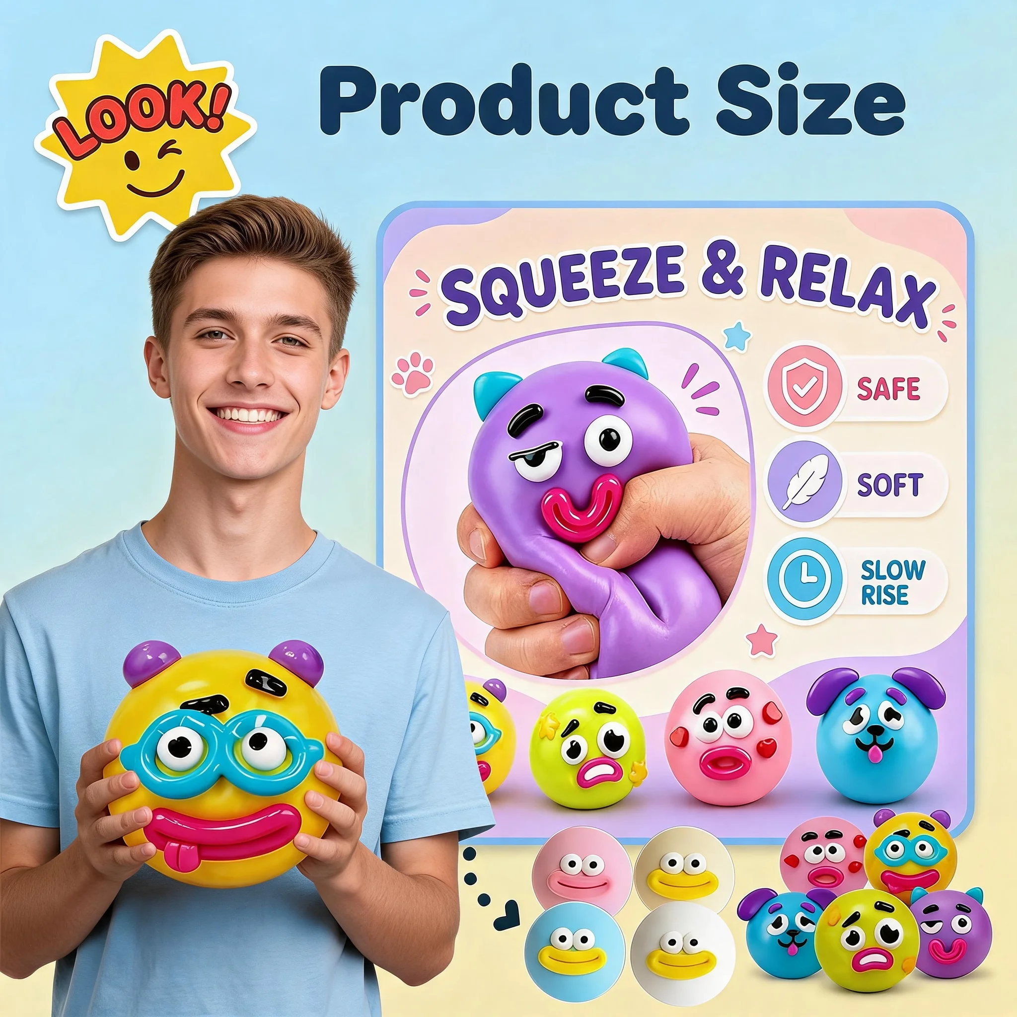 Dog Face Swap Smushers Squishy DIY Curiosities Toy Elastic Slow Rise Hand Squeeze Toy Daily Leisure Anxiety Relief Fidget Toys