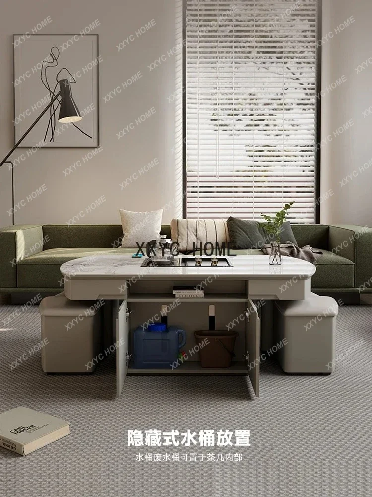 Intelligent Electric Lifting Tea Table Living Room Home Light Luxury Advanced Automatic Tea Table Tea Making Integrated