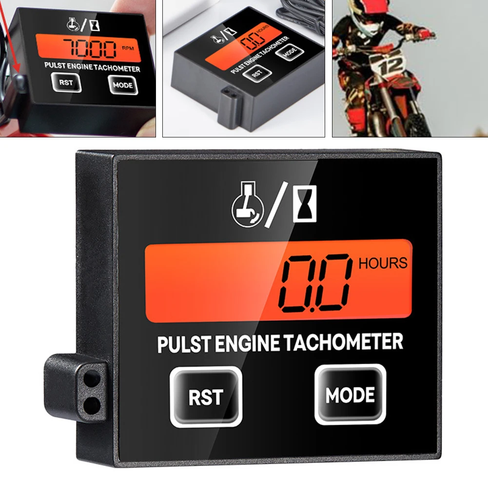 Car Engine Tachometer Timer Inductive Digital Tachometer For Chainsaw For Motorcycle Lawn Mower 2 4-Stroke Cumulative Timer