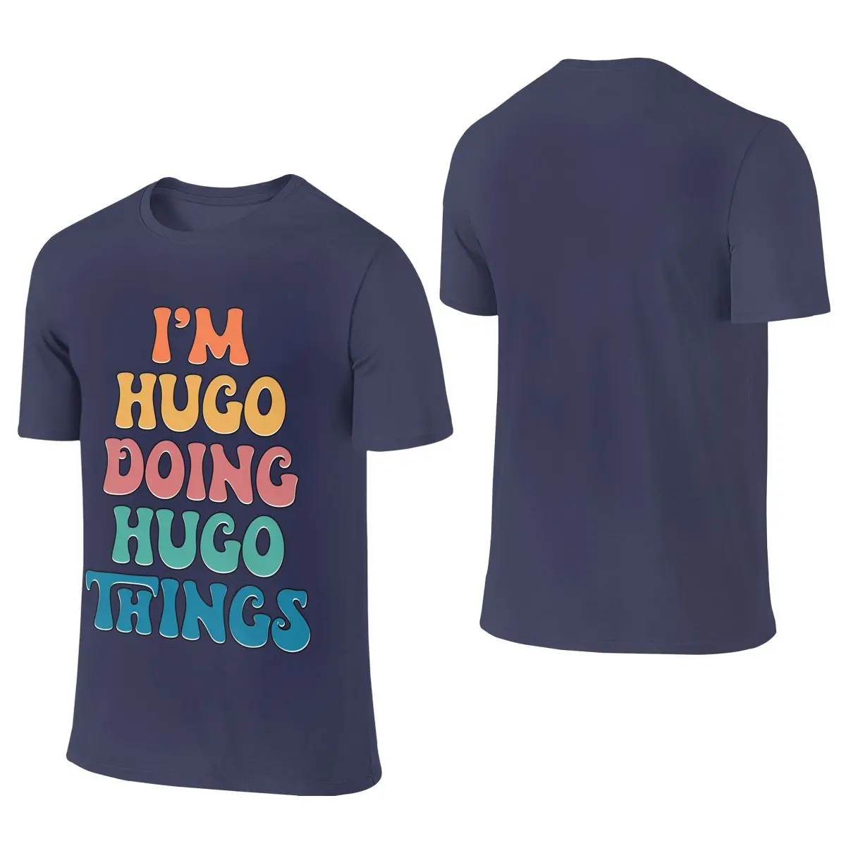 Hugo Funny Retro First Name Not Easy To Deform Reversible T-shirt Retro Sports   Short Sleeve