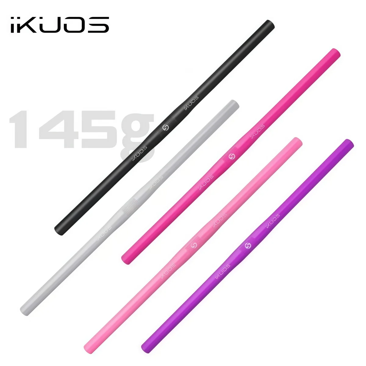 Manillar recto de aluminio IKUOS HB-100-1D de 580 mm para bicicletas plegables Dahon / Tern / Brompton (rojo, negro, plateado, morado, rojo rosa)