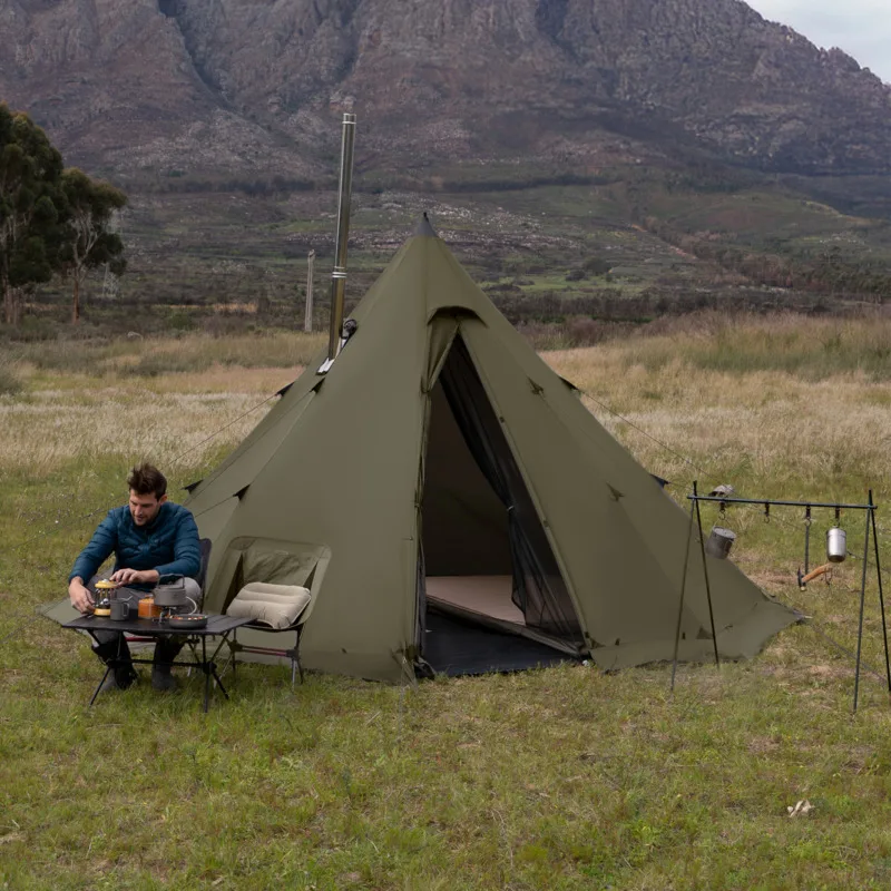 Naturehike 牧草地火災八角形ピラミッドテント屋外キャンプ一晩用品