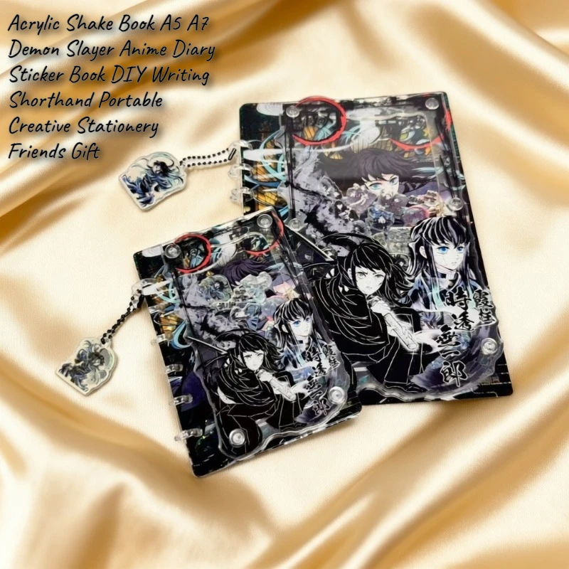 Acrylic Shake Book A5 A7 Demon Slayer Anime Diary Sticker Book DIY Writing Shorthand Portable Creative Stationery Friends Gift view 3