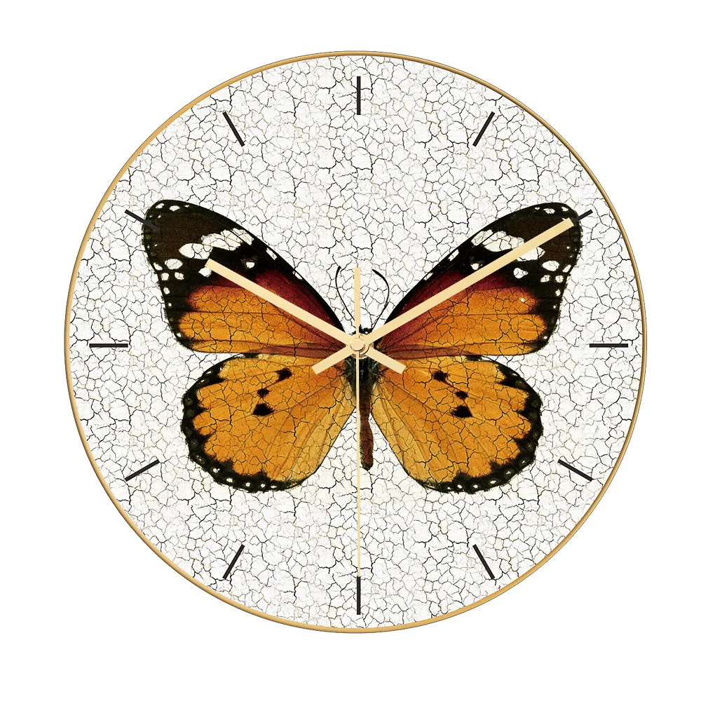 

Nordic Creative Batterfly Hanging Wall Clock Mute Movement Decorative Wall Silent Clock for Bedroom Study Indoor Modern Decor