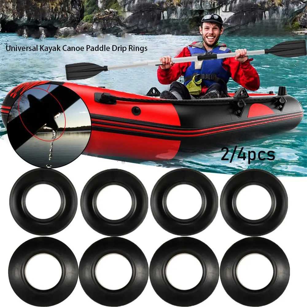 Sostituzione dell'anello antigoccia in gomma nera universale Kayak Propel Paddle Splash Guard Parts Outdoor Raft canoa Kayak Oar accessori