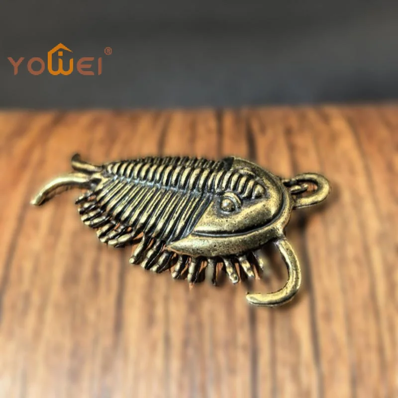 Latest 1/2Pcs Cambrian Trilobite Brass Desk Decoration Retro  Small Figurine Tea Pets Home Office Ornaments Souvenir Gift