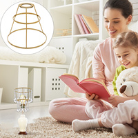 Shade Ring Wire Lamp Cover 2-Layer Vintage Frame For Diy Table Lamp Chandelier Lighting Fixture Metal Support Cage Guard