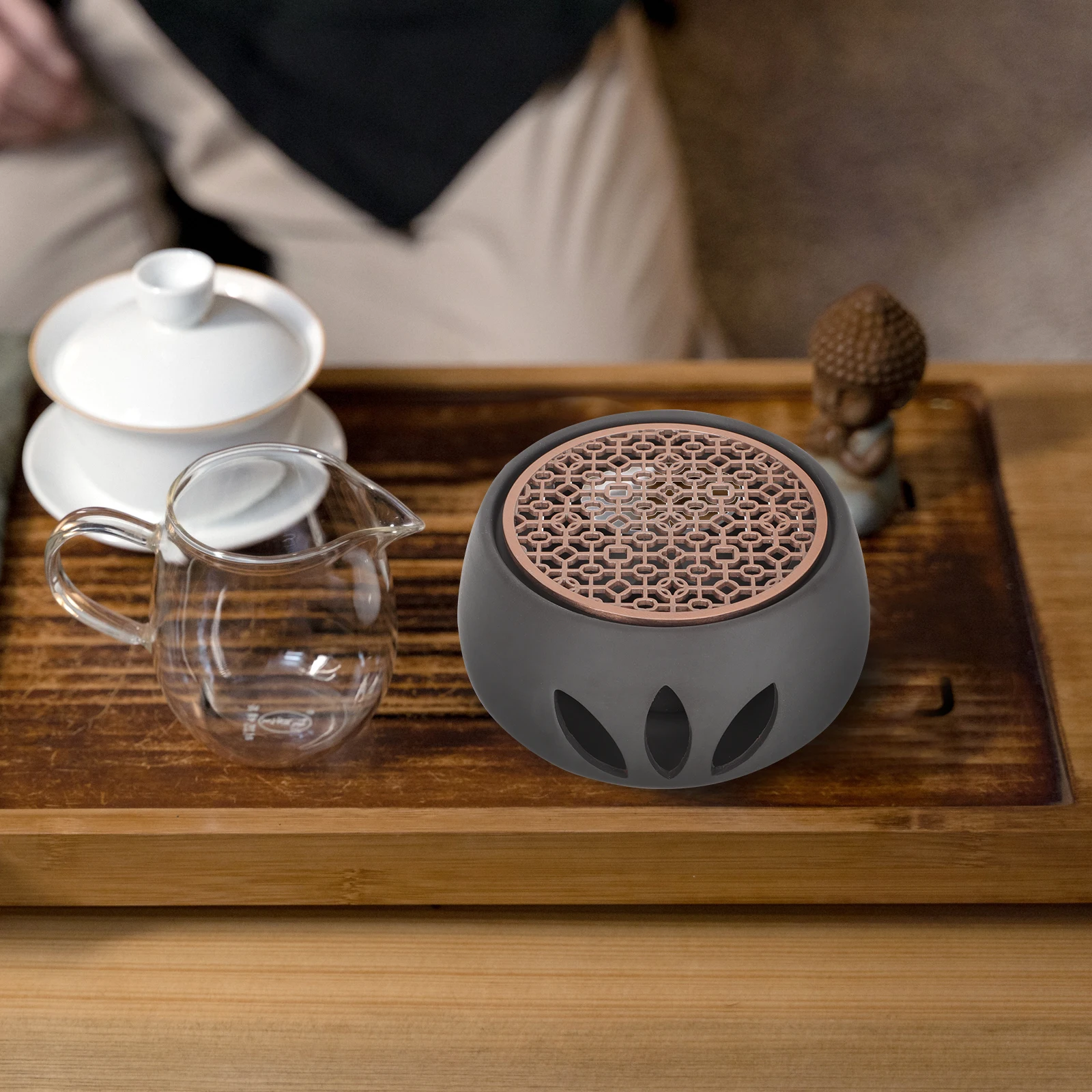 

1Set Ceramic Tea Kettle Warmer Teapot Holder Coffee Warmer Base Heat Retention Device for Daily Tea Brewing At Work Or Home