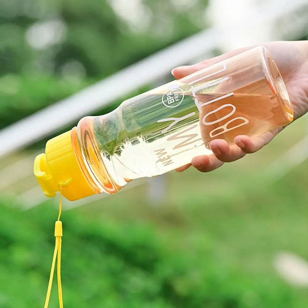 650ML Large Capacity Sport Water Bottle Transparent Multi-color Portable Water Bottle Outdoor Travel Plastic Water Cup