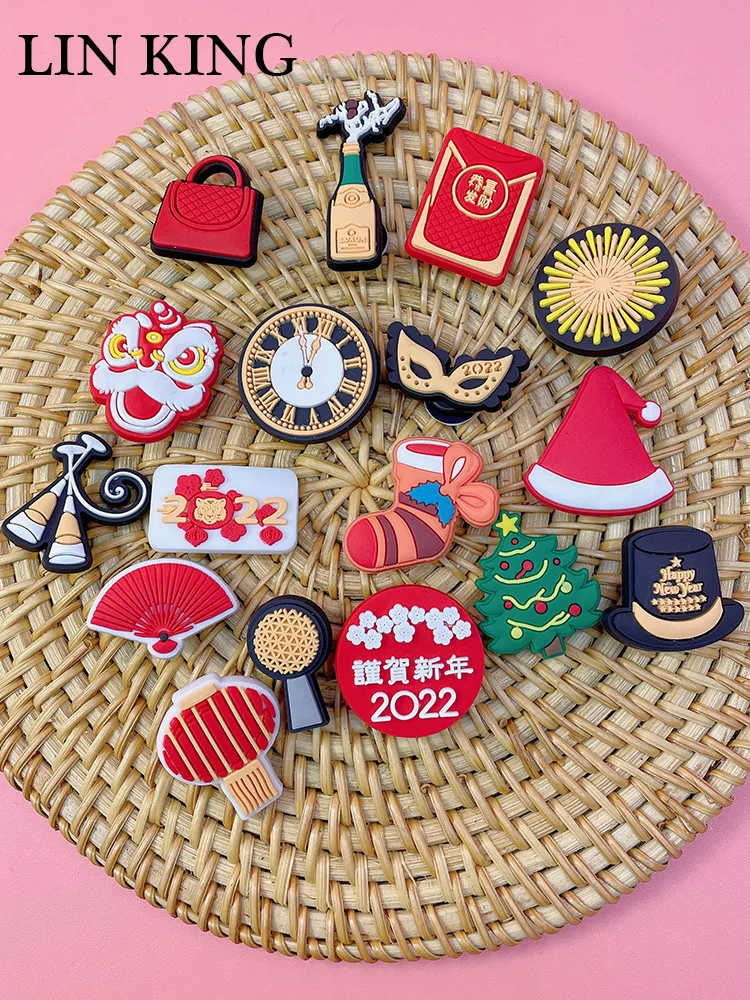 New Festival PVC Shoe Charms Clog Ornaments Funny Shoe Accessories Diy Buckle Decoration For Women Sandals Birthday Party Gifts