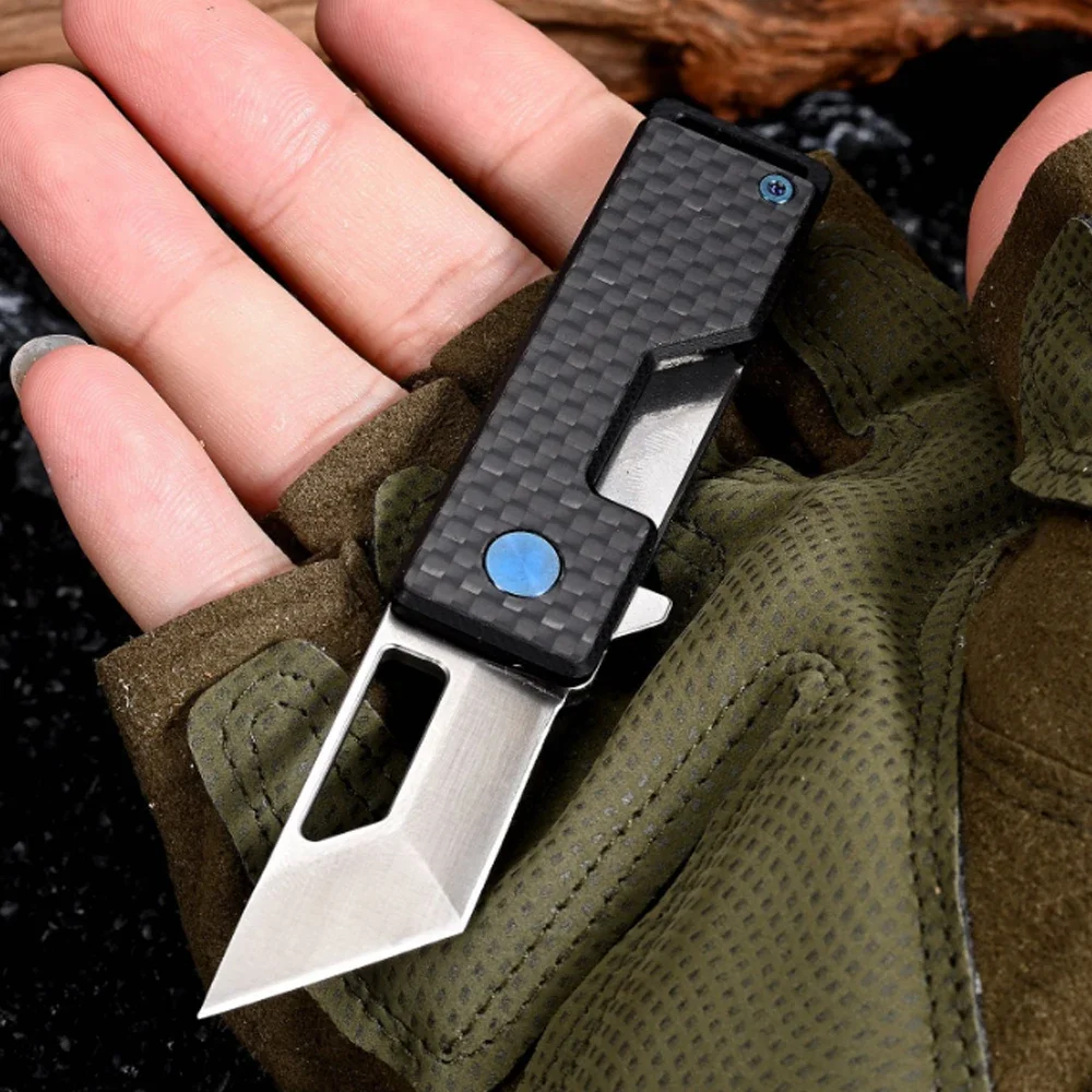 Mini Folding Knife D2 Blade G10 Handle Carbon Fiber High Stiffness Outdoor Camping EDC Out of The Box Knife