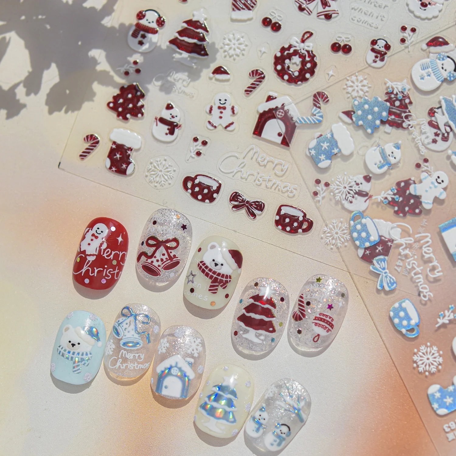 Cartoon Xmas 5D Nail Art Stick - огляд і ціна Nail Art Xmas Tree