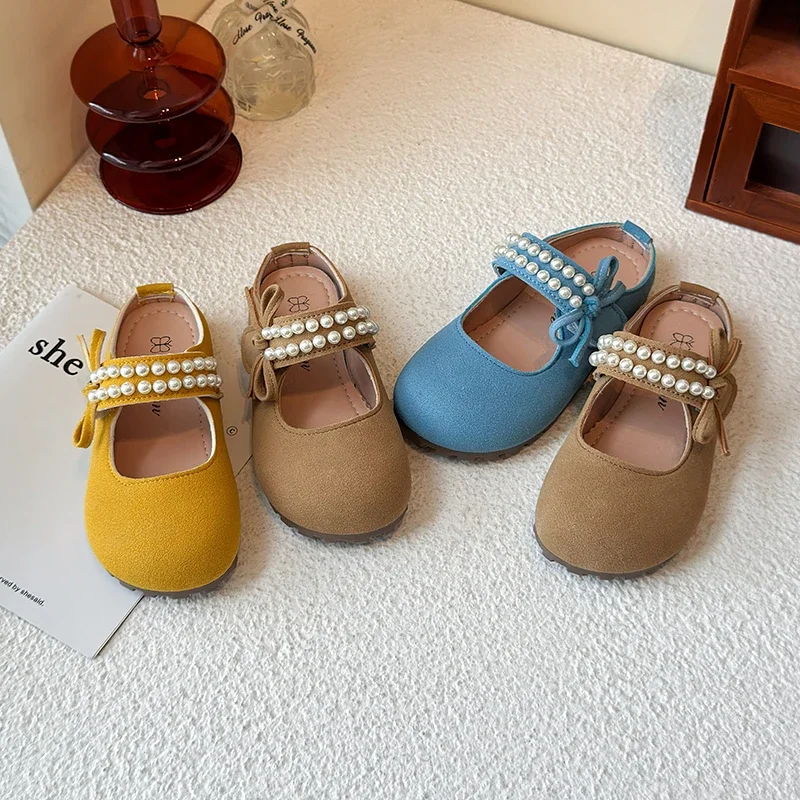 

Children's Pearl Slip-On Sandals Summer New Style Outdoor Wear Princess Flat Slippers Rubber Upper Foot Cover Slippers