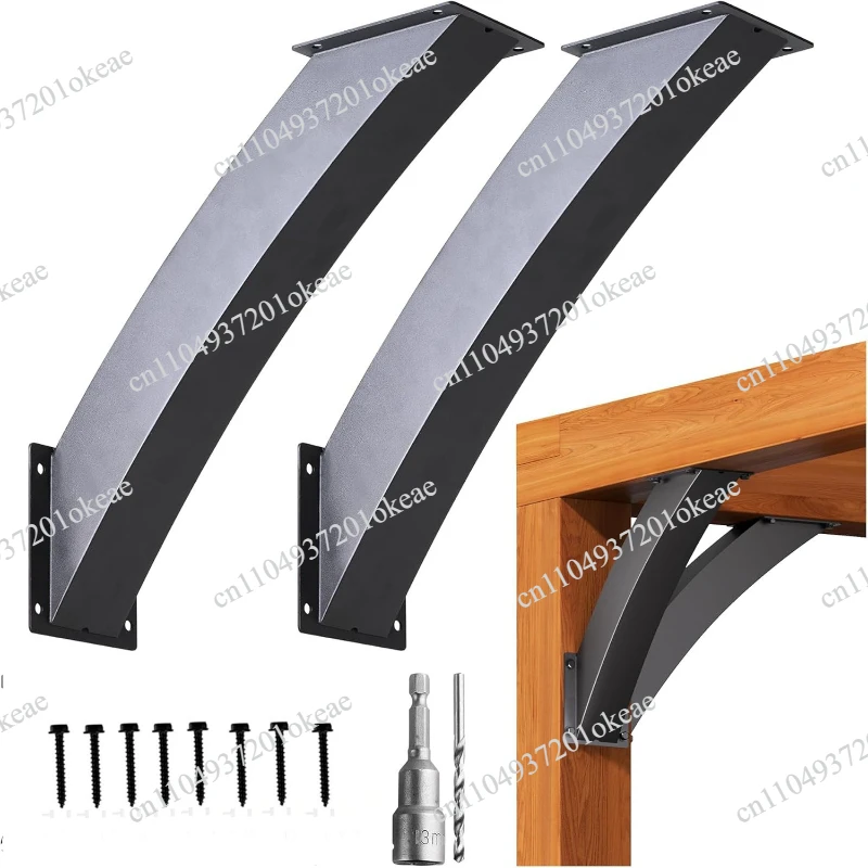 Heavy-duty 45-degree angle support bracket, wooden beam support hardware column bracket gazebo