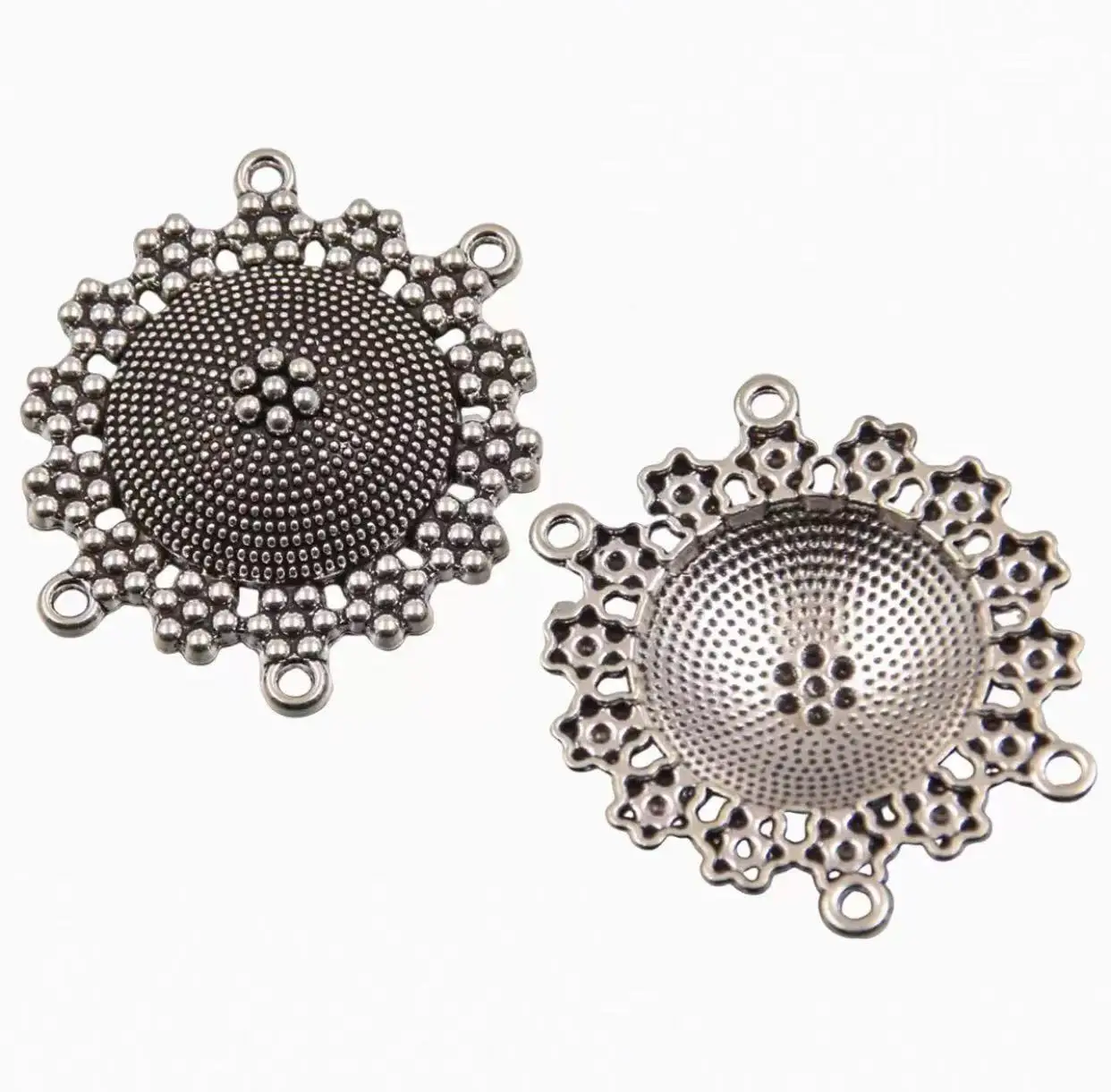 

5pcs 38*35mm Vintage flower connector for jewelry DIY Zinc alloy metal HW3194