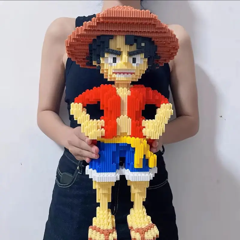 Novo Brinquedo de Montar Quebra-Cabeça de Partículas Pequenas Gigantes de Diamante, Blocos de Construção da Série One Piece Luffy Joba, Presente Infantil