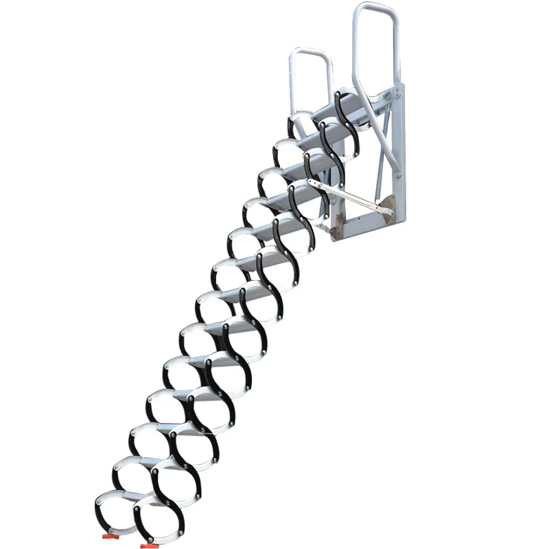 New telescopic staircase wall-mounted foldable telescopic ladder outdoor automatic invisible ladder rooftop telescopic ladder