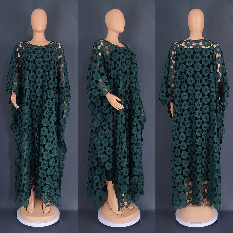 

African Dresses for Women Summer African Women Long Sleeve O-neck White Red Yellow Black Long Dress African Clothes Women
