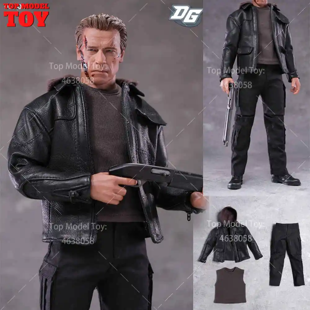 

DeGaotoys DG-002 1/6 Arnold T800 кожаный жилет и брюки, комплект одежды, аксессуар, модель подходит для 12 дюймов, экшн-фигурка мужского солдата, тело куклы