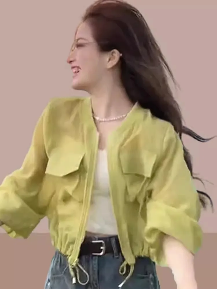 Summer 2026 Women's Loose Short Sleeveless Shirt Design Sensation Thin Sun Protection Outerwear Long Sleeve Thin Model Popular