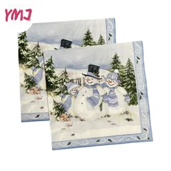 Christmas napkins holiday restaurant decoration paper printed paper napkins Santa Claus cartoon printing napkins 2-Ply 10/20pcs