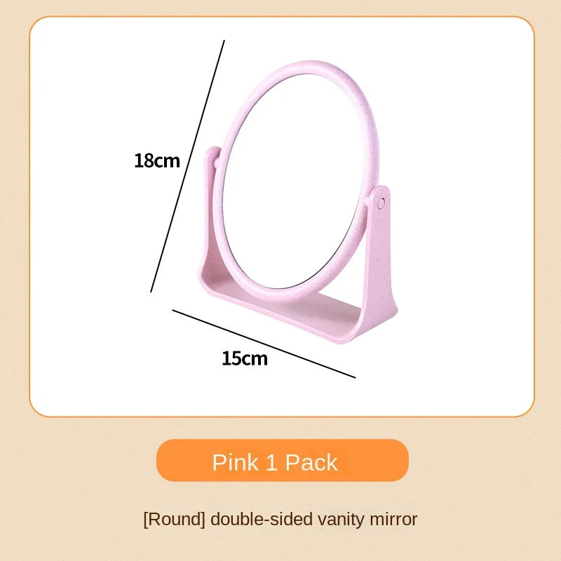 360° Rotating Desktop Vanity Mirror INS-Style Compact Makeup Mirror for Bedroom Dormitory Foldable Adjustable Stand