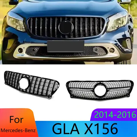 Grade de para-choque dianteiro de peças automotivas para mercedes-benz gla classe x156 2014-2016 gla200 gla250 gla260 gla45 grade abs de substituição
