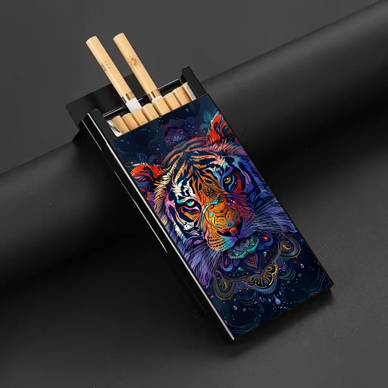 Elegant Aluminum Cigarette Case with Animal Mandala Pattern,Perfect Christmas Birthday Gift Box-Various Animal Patterns