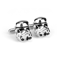 Star Wars Cufflinks Galactic Empire Imperial Stormtrooper Shirt Brand Cuff Buttons Silver Plated Cuff Links Jewelry