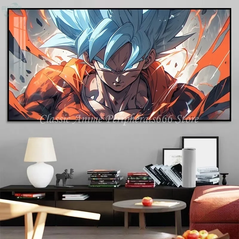 Dragon Ball Hanging Painting Sun Wukong Rice Saiyan Anime Poster Living Room Decoration Painting Boy's Room Esports Mural