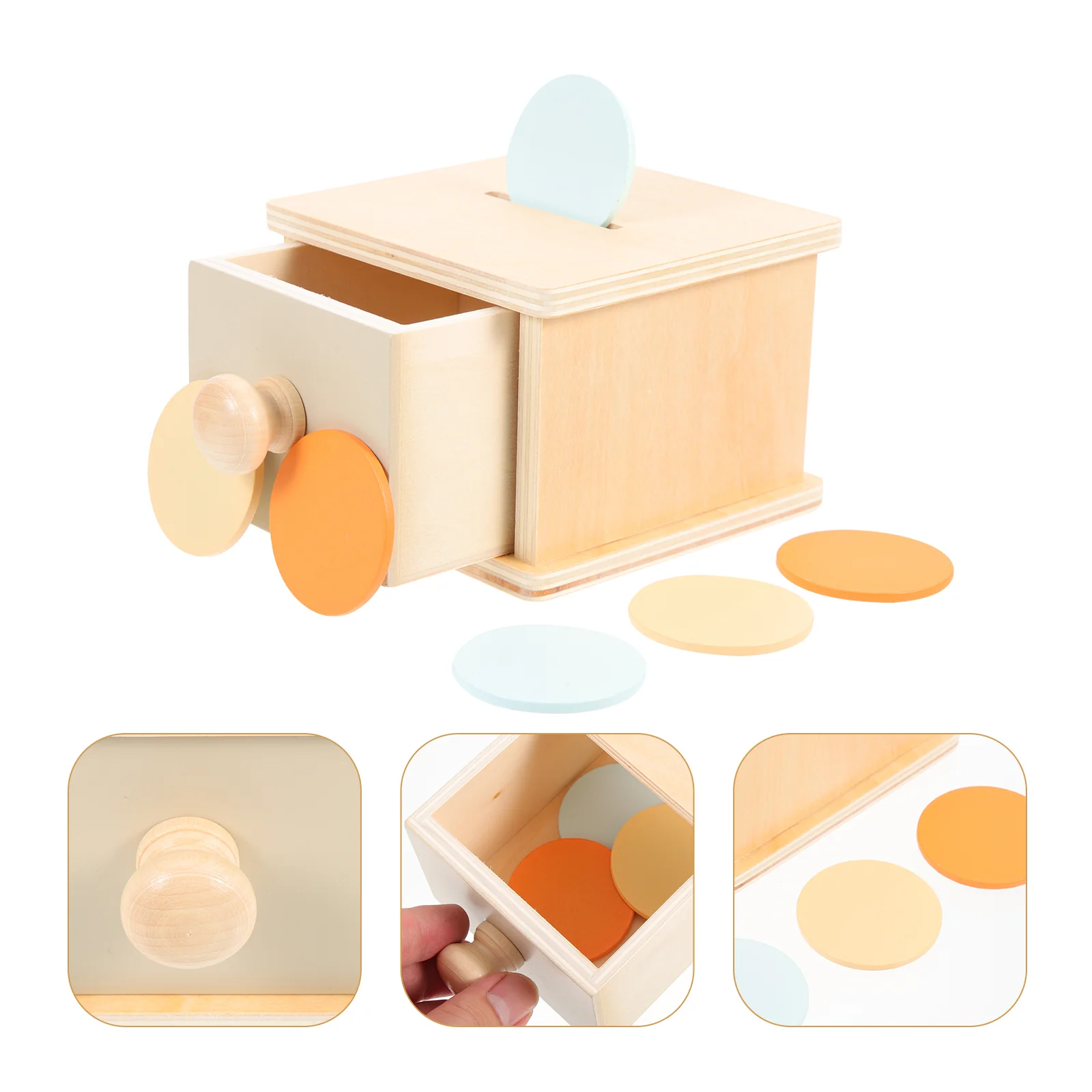 Coin Box Toy Kids Container 1 Year Old Montessori Toys Pincer Puzzle Motor Skills for Toddlers 1-3 Girl Baby