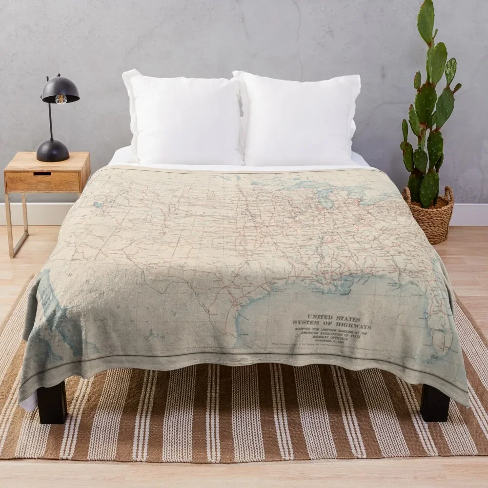 

US Numbered Highway System Throw Blanket Summer Beddings Sofa Throw Blankets