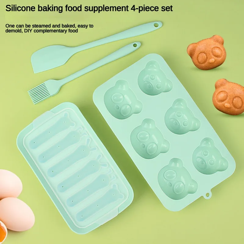

Silicone Sausage Molds for Babies Bear Cake Molds BPA Free Reusable Food Grade Baking Tools for Homemade BabyFood Dessert Making