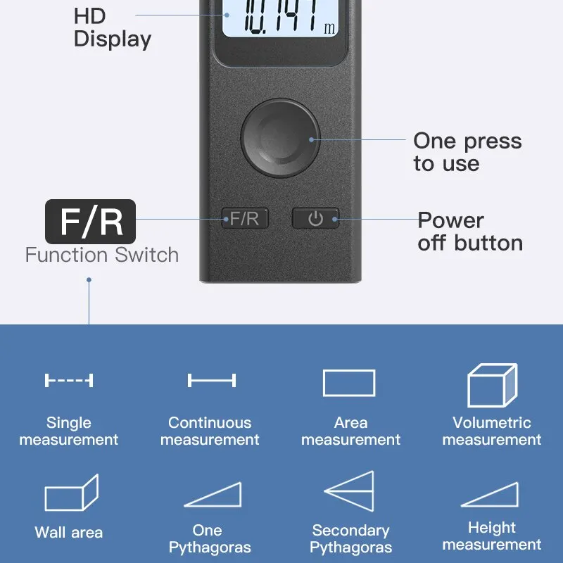 Mini Laser Rangefinder 30M High Precision Measurement Laser Distance 24g USB Rechargeable Handheld Distance Meter Smart Portable