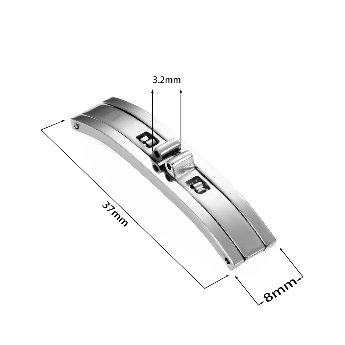 Ремешок для часов из нержавеющей стали, пряжка 3 мм, 4 мм, 5 мм, 6 мм, двойная складная застежка-бабочка, ремешок для часов, соединение, аксессуары для часов