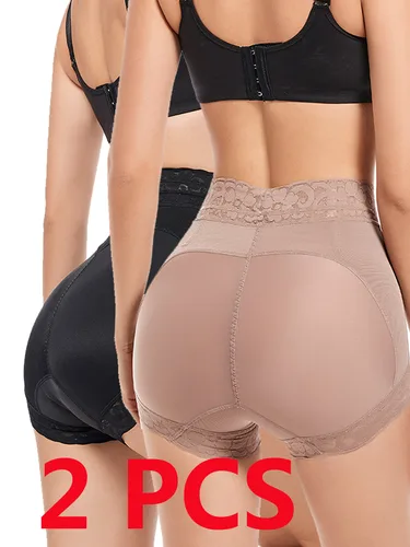 Imagen 2 del producto Fajas reductoras y moldeadoras de alta compresión para mujer, bragas con Control de barriga, Corrector de levantamiento de glúteos, pantalones cortos con Control de barriga, 2 uds.