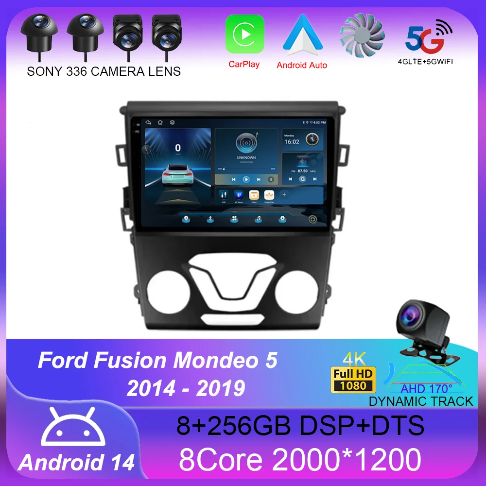 

Android 14 Carplay Auto For Ford Fusion Mondeo 5 2014 - 2019 Car Radio Multimedia Video Player Navigation GPS No 2Din 2 Din DVD