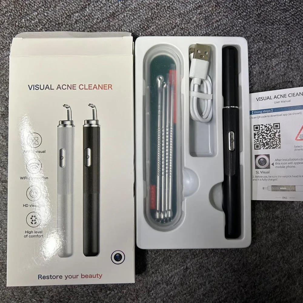 Dispositivo di rimozione visivo di punti neri con fotocamera per estrattore di acne detergente per pori strumento per la pulizia del viso estrattore di punti bianchi comedone brufolo